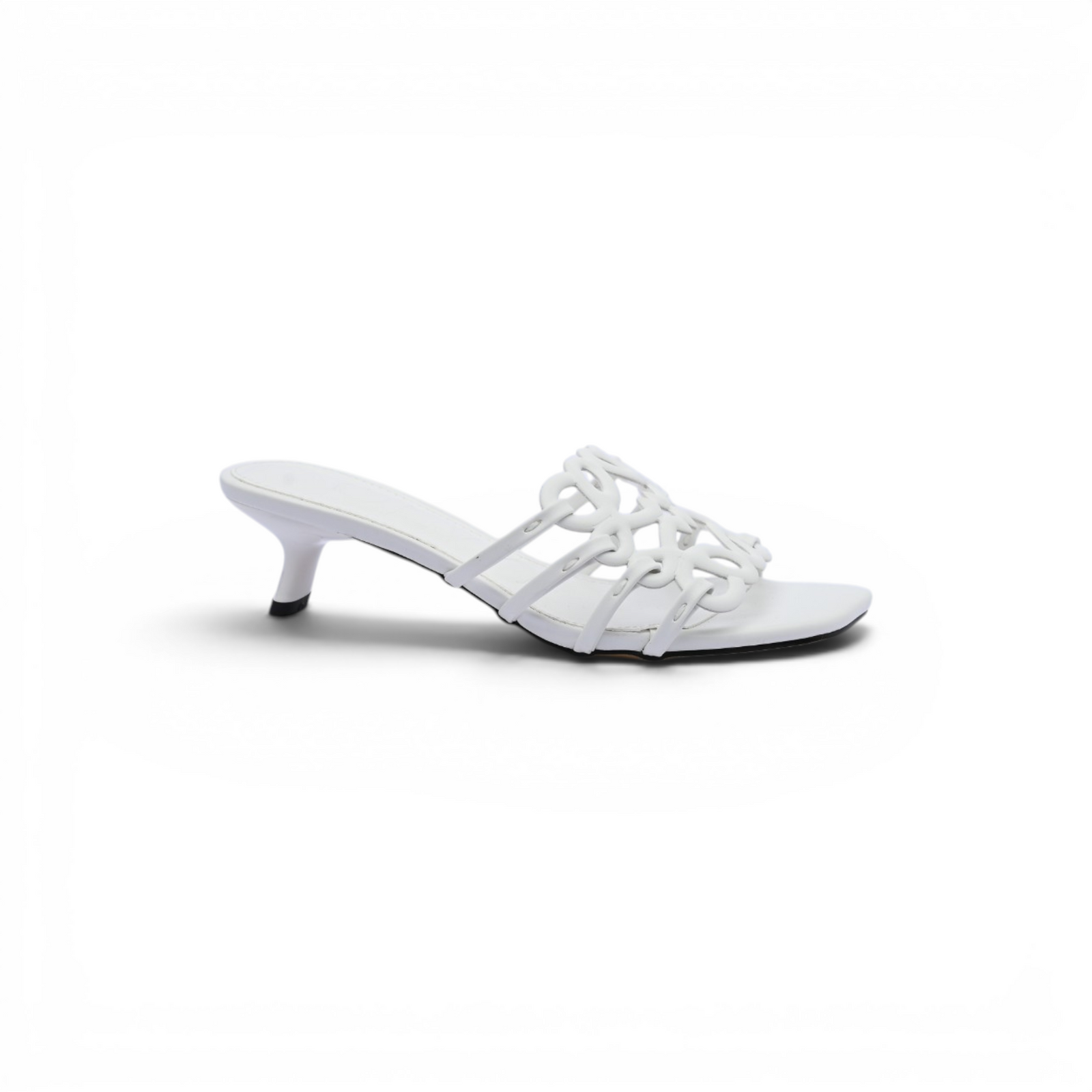 LOEWE Petal Anagram leather slides Anagram Woman 2508 White - 1
