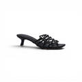 LOEWE Petal Anagram leather slides Anagram Woman 2508 Black - 1