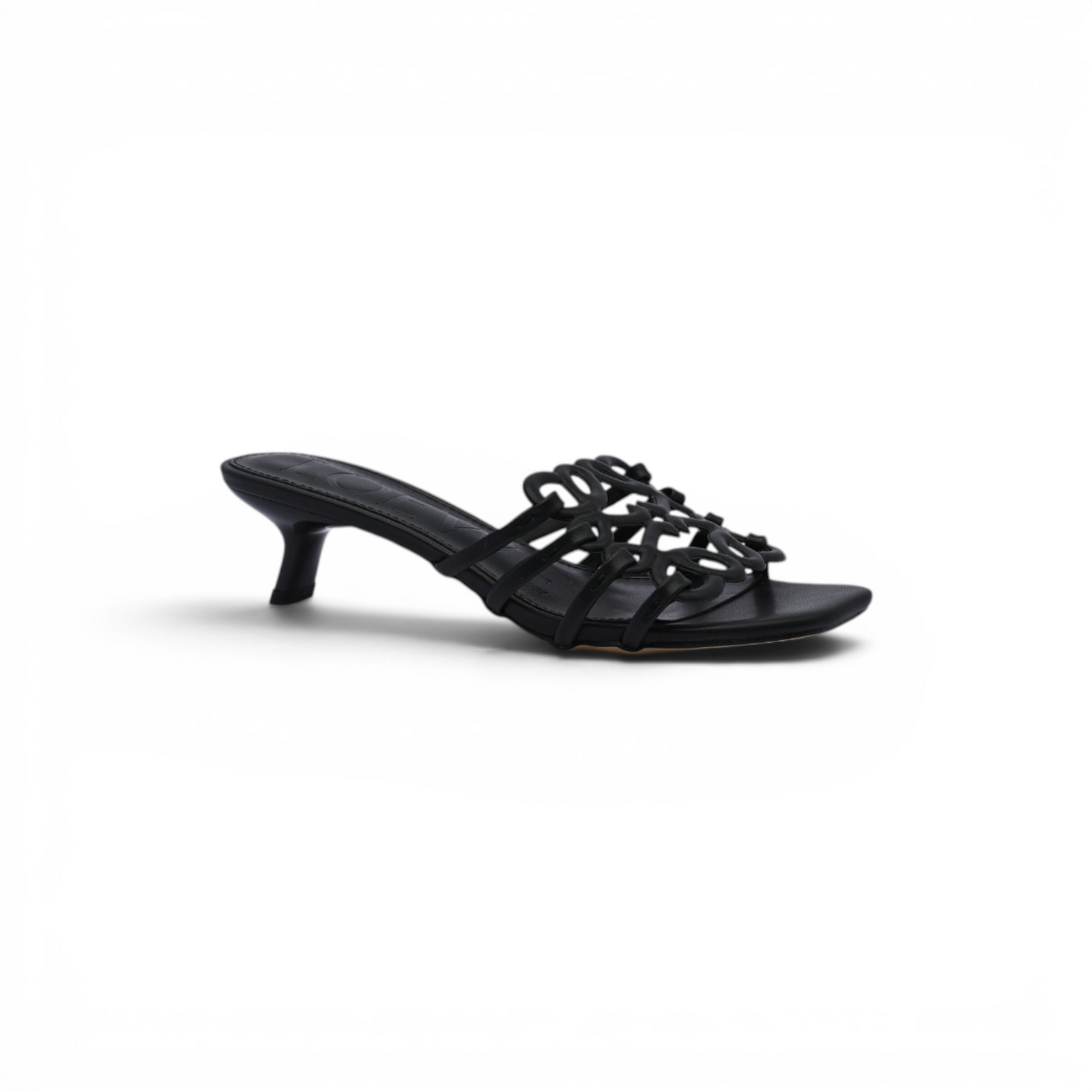 LOEWE Petal Anagram leather slides Anagram Woman 2508 Black - 1