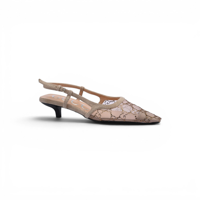 Gucci Luxury Slingback Sandals Mongoram Woman 1086 Beige - 1