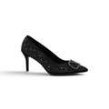 Valentino Garavani V Logo Crystal Embellished Heels Woman 1554 Black - 1