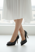 Valentino Garavani V Logo Crystal Embellished Heels Woman 1554 Black - 5