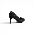 Valentino Garavani V Logo Crystal Embellished Heels Woman 1554 Black - 2