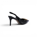 Balenciaga Square Knife BB Slingback Pumps Open Back 8812-5 Black - 2