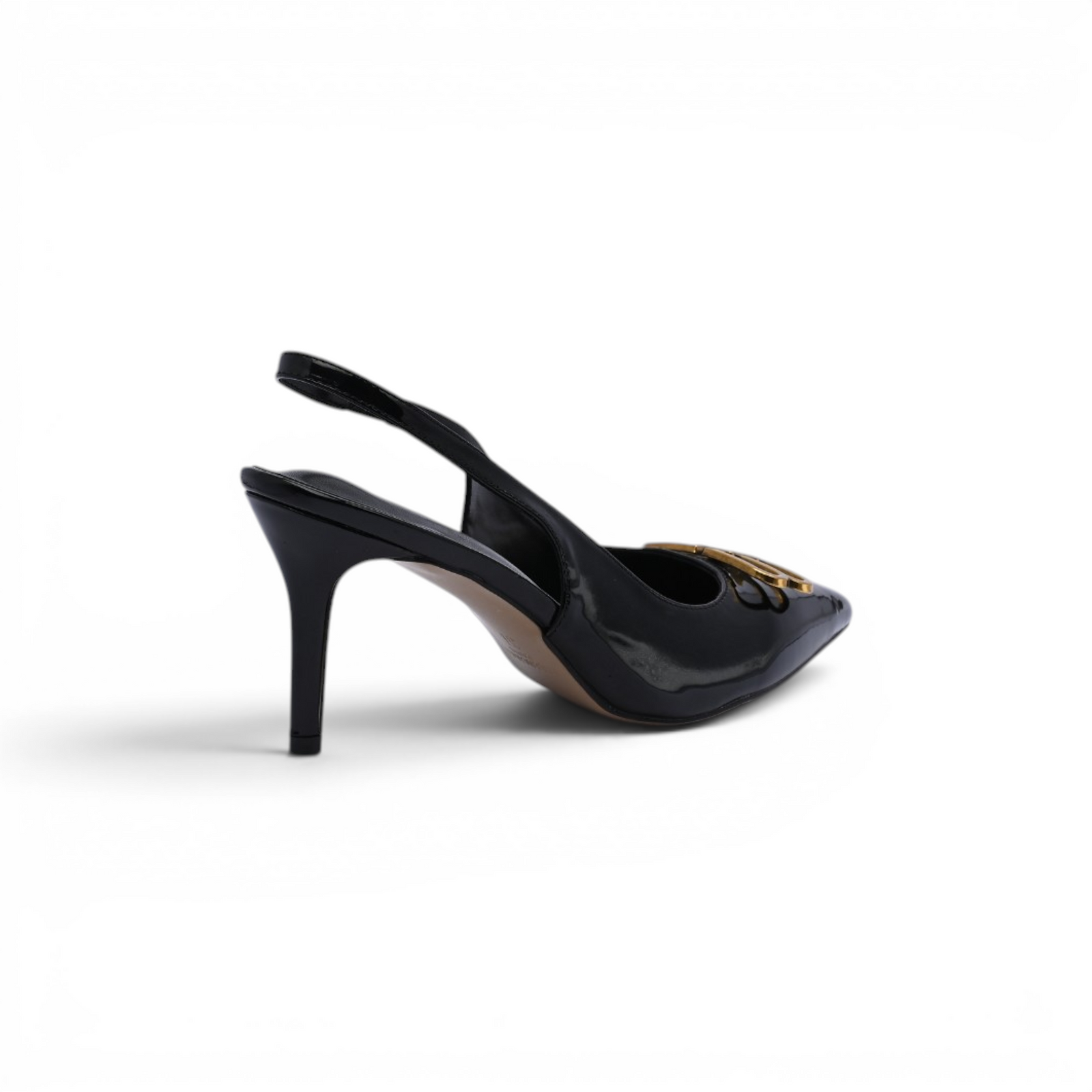 Balenciaga Square Knife BB Slingback Pumps Open Back 8812-5 Black - 2