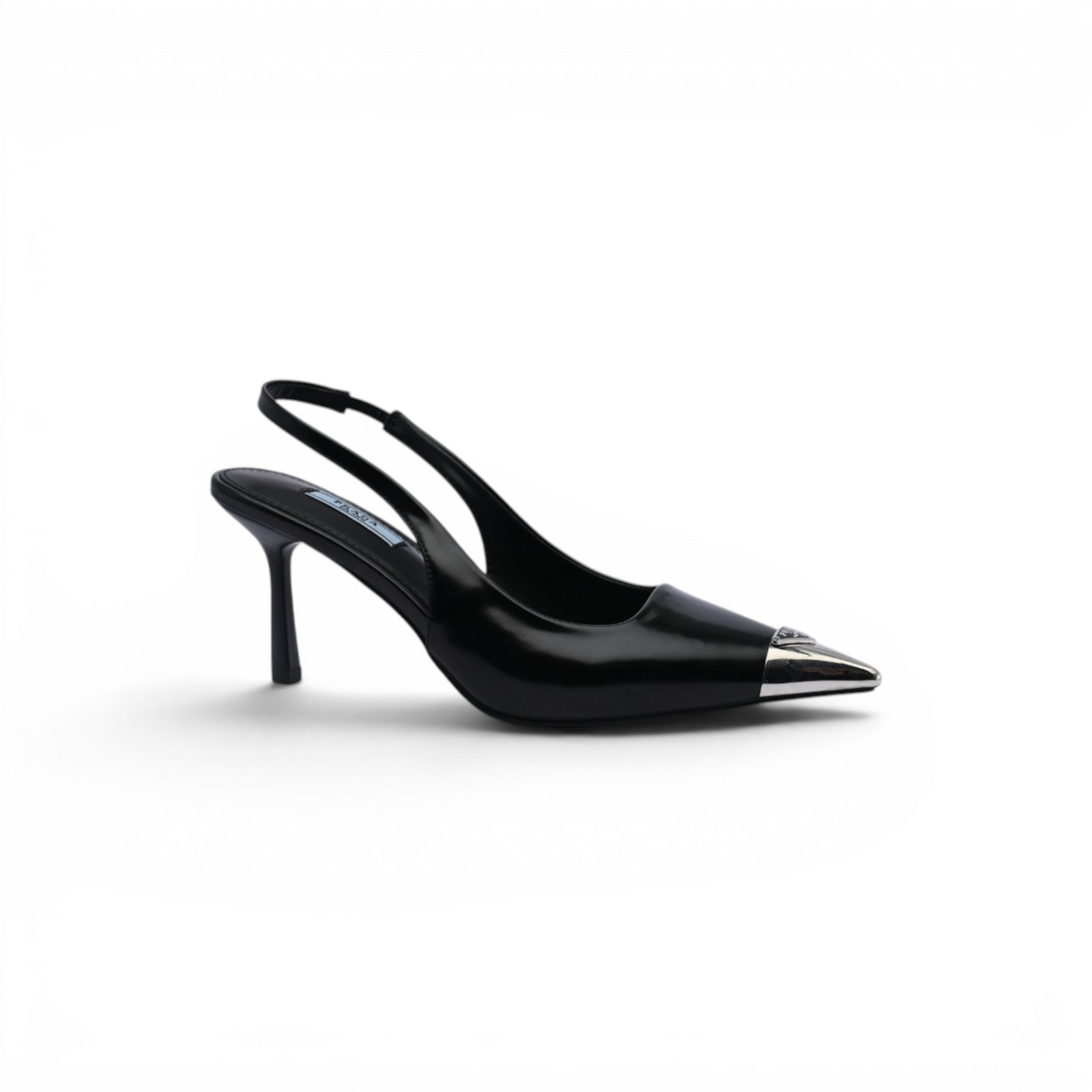 Prada Metallic leather slingback pumps for Women 127-1B Black - 1