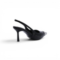 Prada Metallic leather slingback pumps for Women 127-1B Black - 2