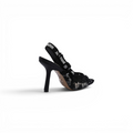Dior Goolita Bow Crystal Mesh Mule Heels for Women 1688-2 Black - 2