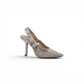 Dior Goolita Bow Crystal Mesh Mule Heels for Women 1688-2 Gold - 1