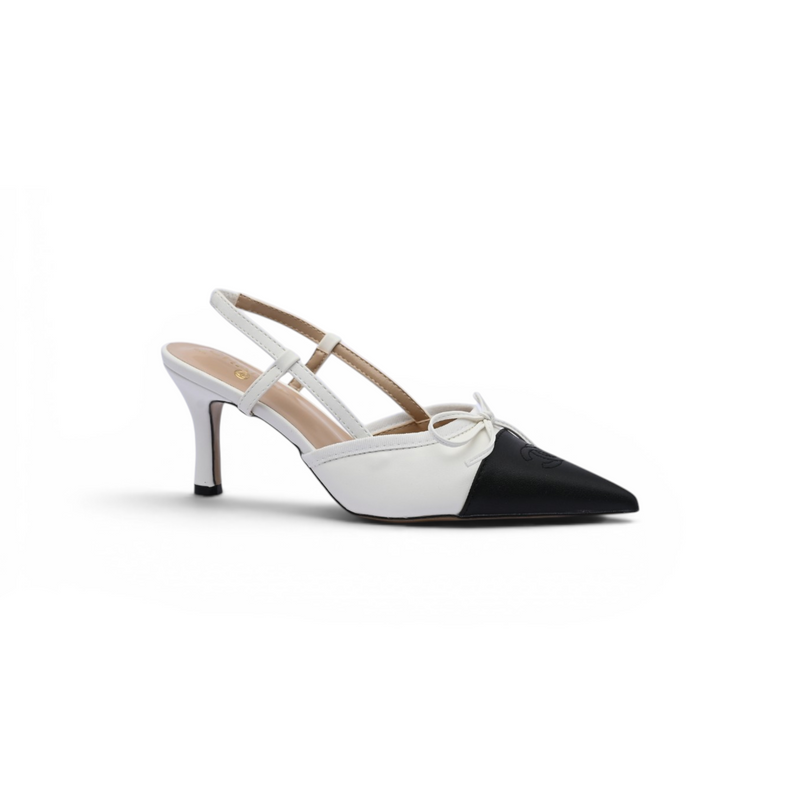 Chanel Luxury Leather Slides Designer High Heels Sandals Woman 7425 White - 1