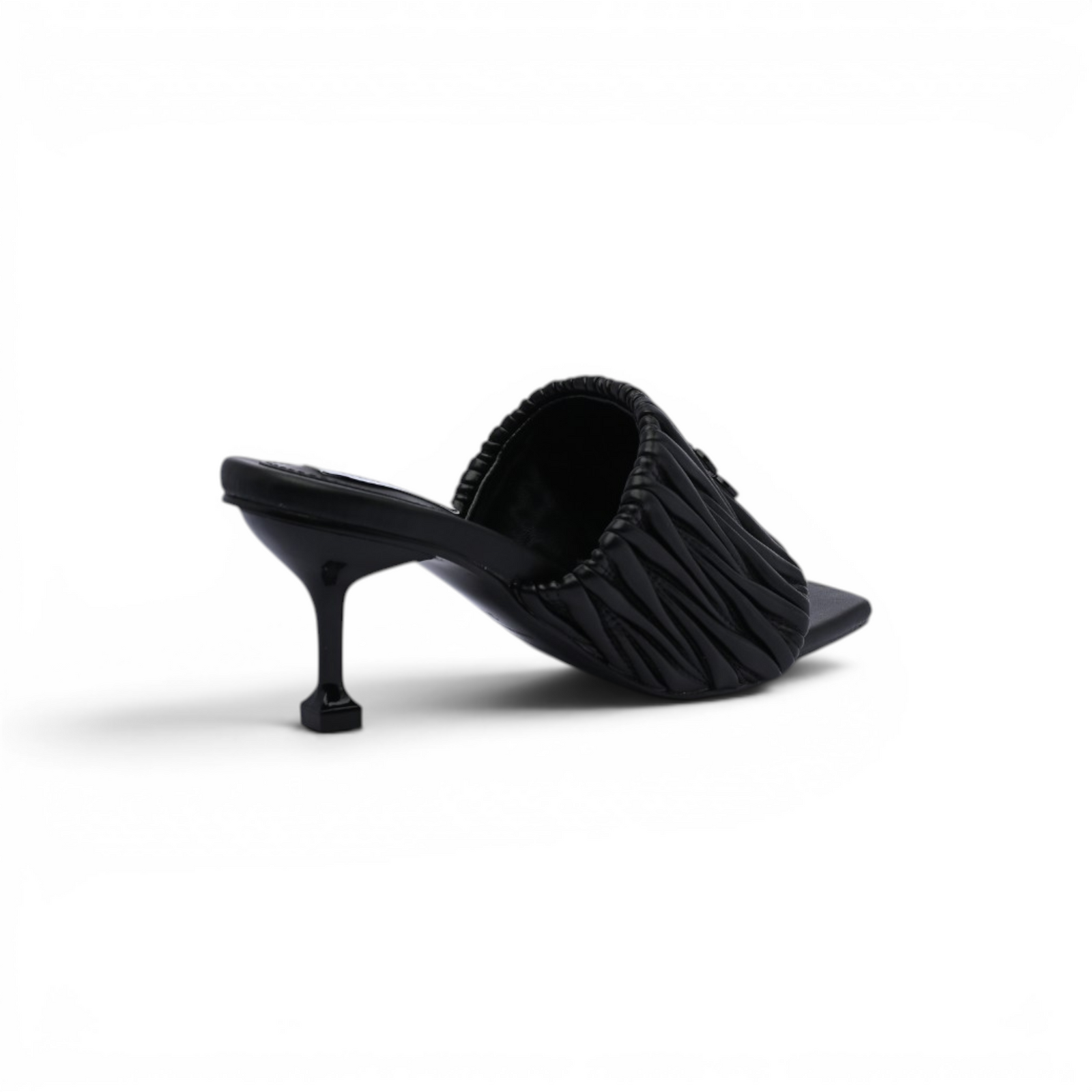 Miu Miu Slipper Designer Slides Leather Padded Front Strap Woman 52725 Black - 2