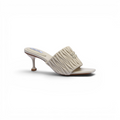 Miu Miu Slipper Designer Slides Leather Padded Front Strap Woman 52725 Beige - 1