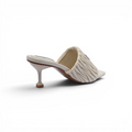 Miu Miu Slipper Designer Slides Leather Padded Front Strap Woman 52725 Beige - 2