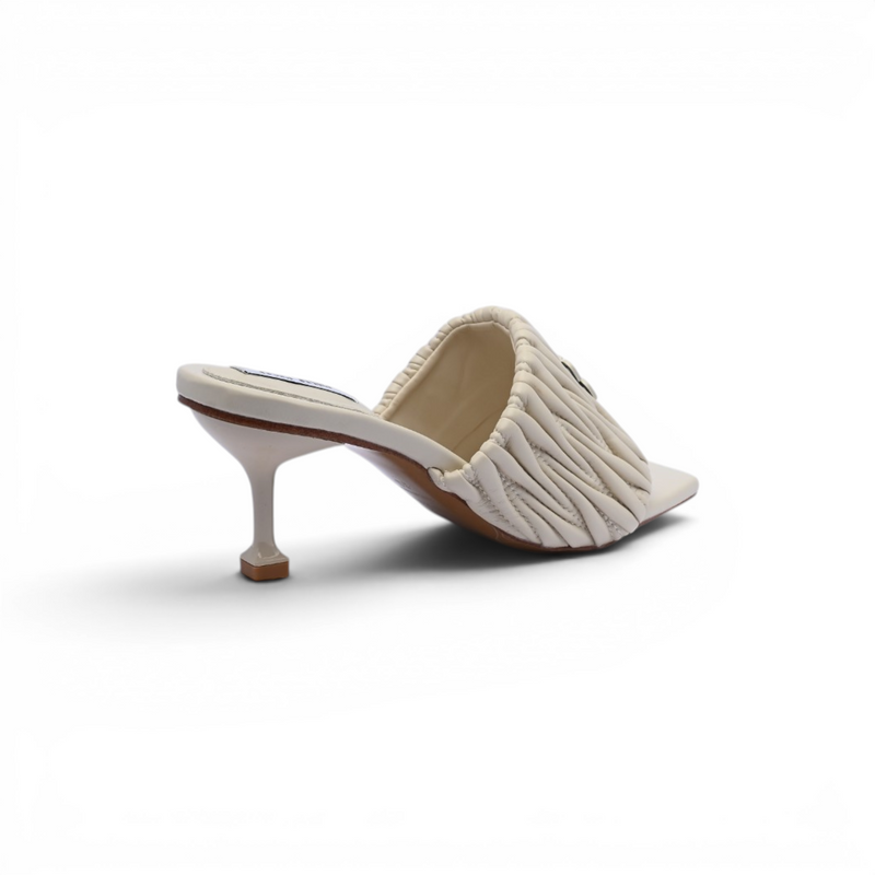 Miu Miu Slipper Designer Slides Leather Padded Front Strap Woman 52725 Beige - 2