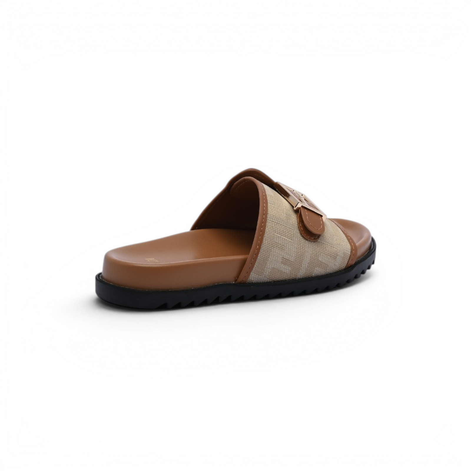 Fendi Slide Bucket Buckle Flat Slide Slipper Woman F1892-113 Beige - 2