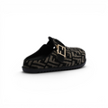 Fendi Fabric Jacquard Nappa FF Sabot Mules Feel Slippers Woman 985-2 Black - 2