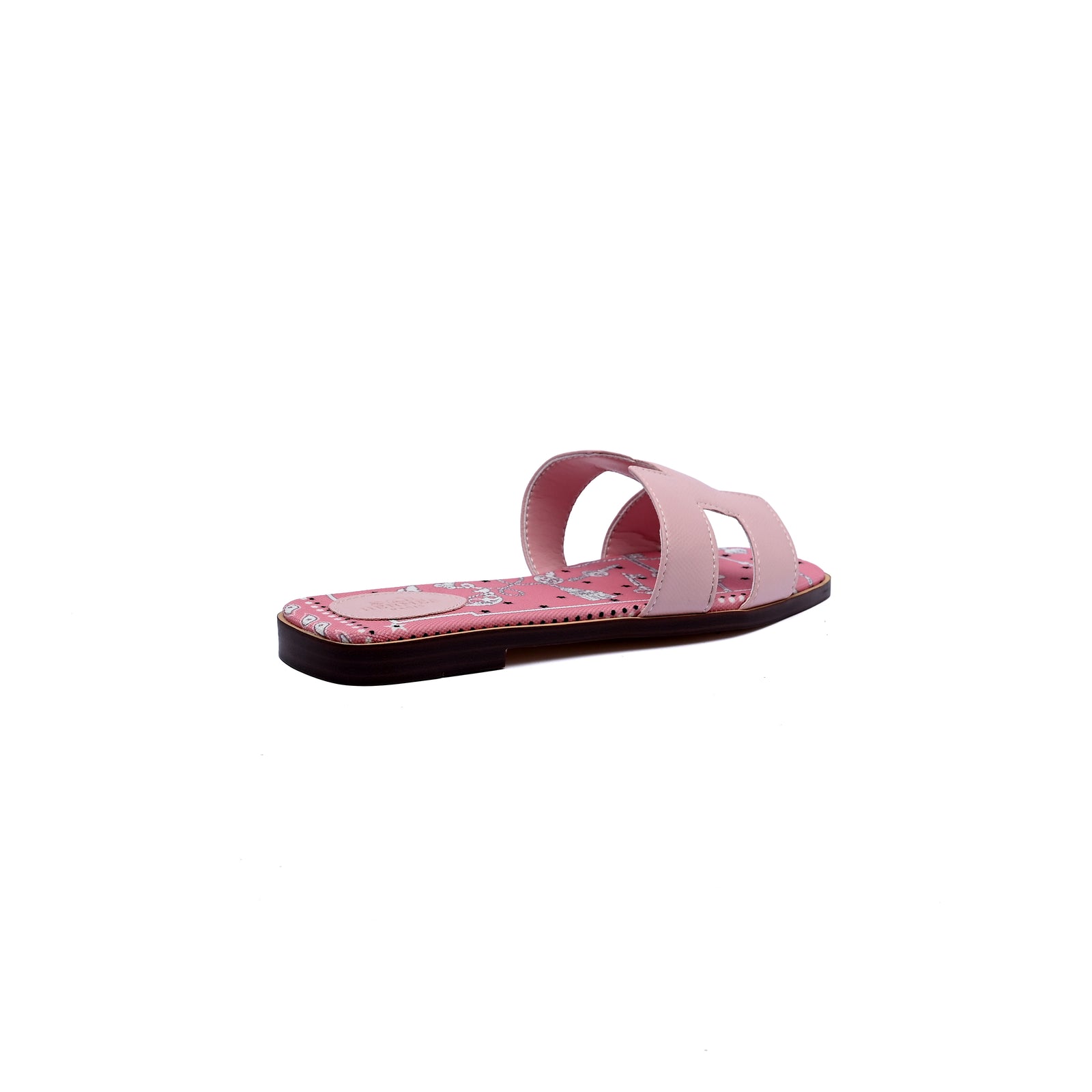 Hermes Leather Oran Flat Slide Sandals Woman H38-30 Pink - 2