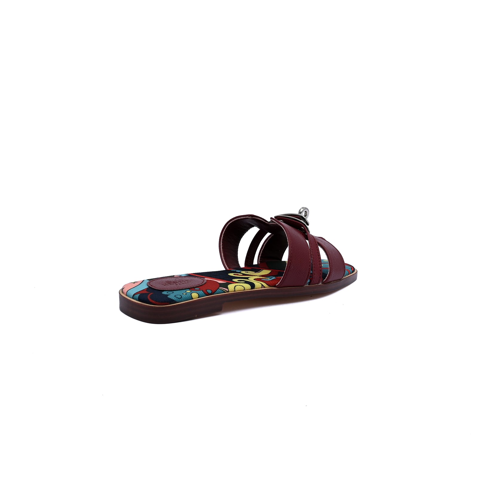 Hermès Giulia Oran Flat Sandals Plated Kelly Buckle Women H9-32 Burgundy - 2
