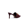 LOEWE Pebble Slide Leather Mules Heels Woman 053 Burgundy - 2