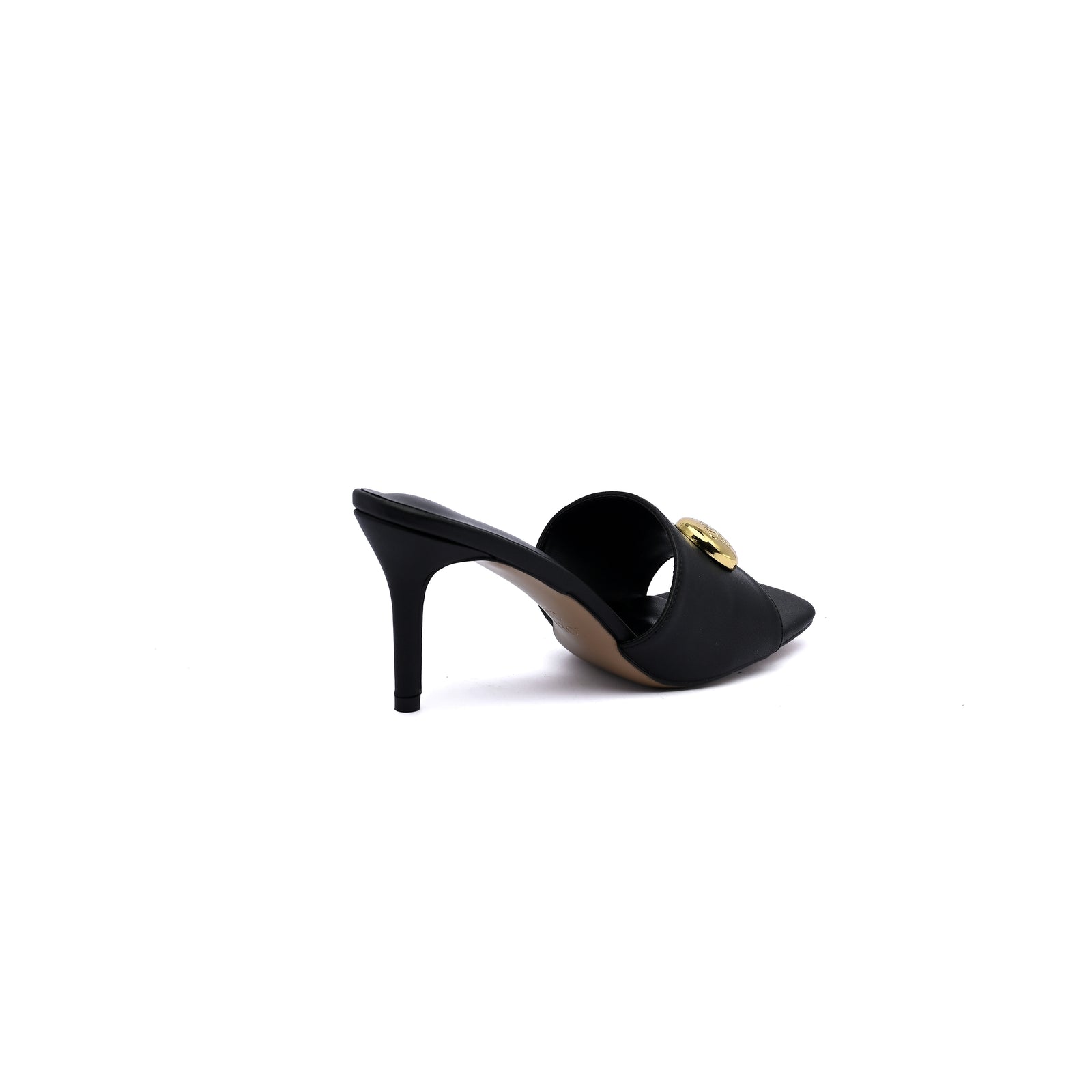 LOEWE Pebble Slide Leather Mules Heels Woman 053 Black - 2