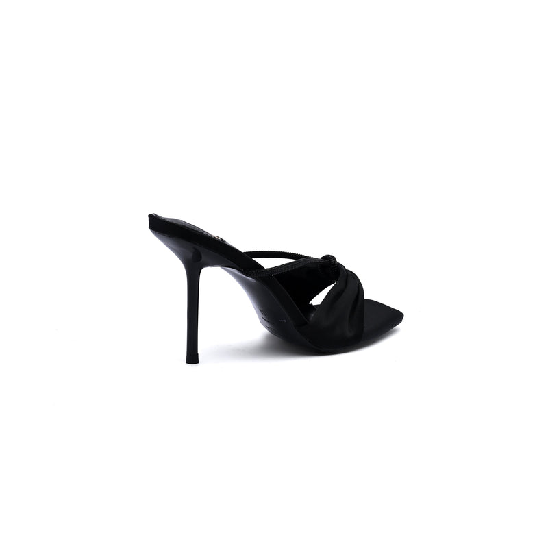 Saint Laurent Sexy Woman Slippers Heeled Open Toe for Women 71-7 Black - 2
