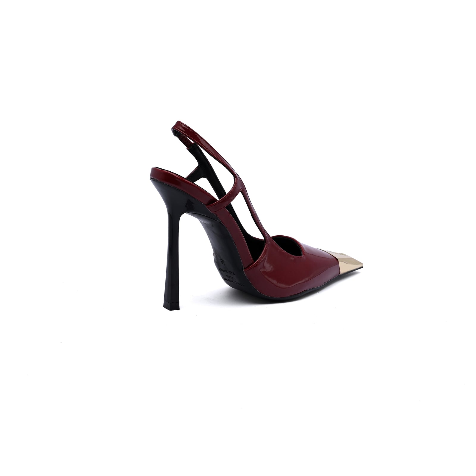 Saint Laurent Gold Tipped Slingback Pumps Leather Opyum With distinctive heels Woman 227-8 Burgundy - 2