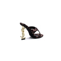 Saint Laurent Opyum Satin Mules With distinctive heels Woman 1259 Brown - 2