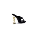 Saint Laurent Opyum Satin Mules With distinctive heels Woman 1259 Black - 2