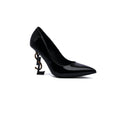 Saint Laurent Patent Leather Pointed Toe Opyum With distinctive heels Woman 6288-1 Black - 1