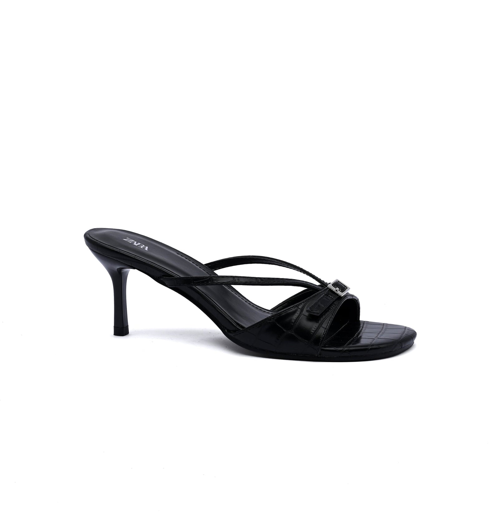 Zara Mini With Buckle Detail Stylish Heels Woman 3068 Black - 1