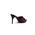 SAINT LAURENT Babylone embellished gathered glossed leather Tipped Slingback Pumps Woman Y5316-2 Burgundy - 2