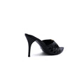 SAINT LAURENT Babylone embellished gathered glossed leather Tipped Slingback Pumps Woman Y5316-2 Black - 2