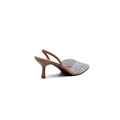 Zara Rhinestone Sling Back Heels Woman 7935 Beige - 2