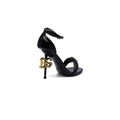 Dolce & Gabbana Sculpted Heel Baroque DG Patent Black Leather Sandal Heels Woman DG-19 Black - 2