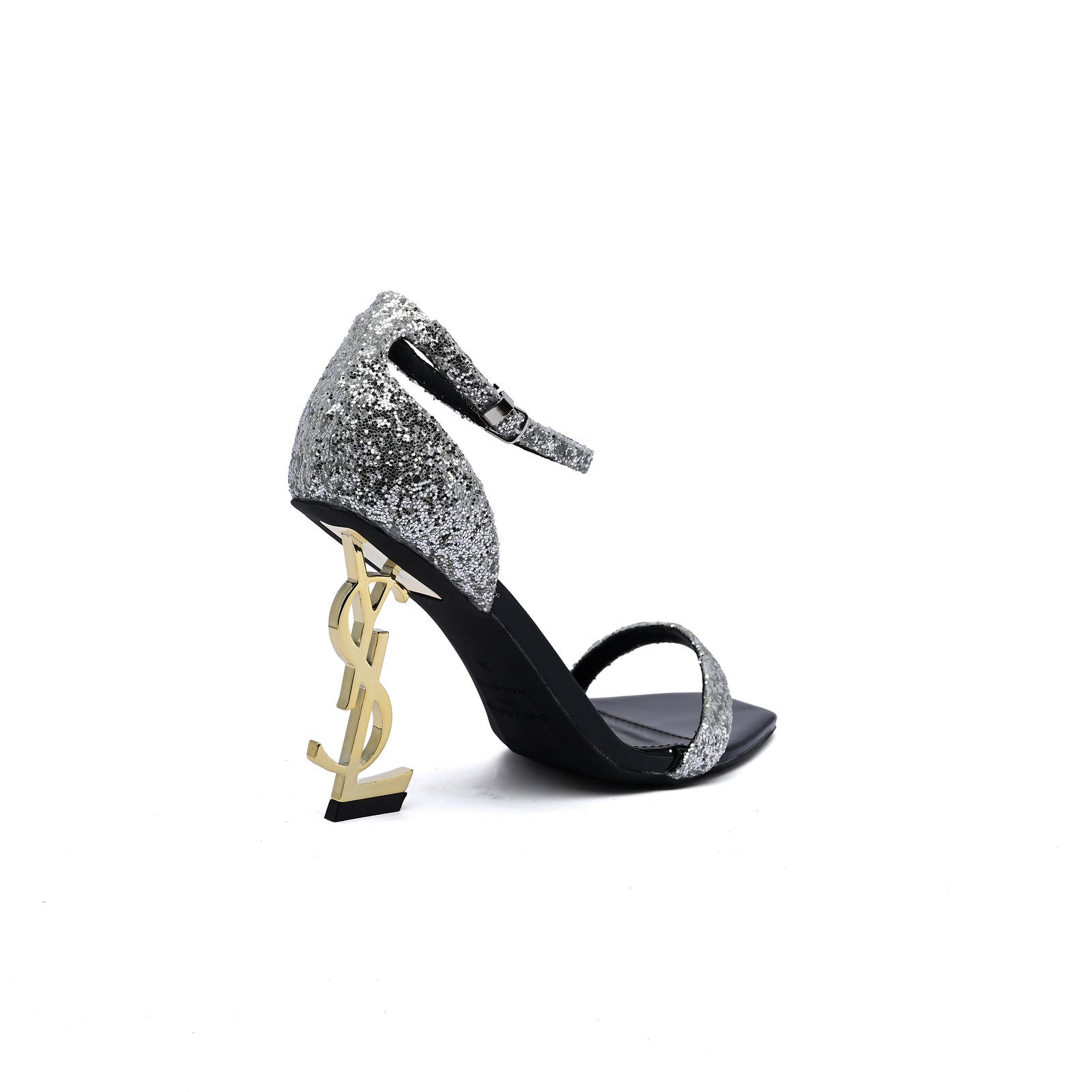 Saint Laurent Glitter Opyum With distinctive heels Woman 1898-2 Silver - 2