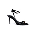 ZARA BEADED CROSSOVER STRAP SANDALS WOMAN 7433-10 BLACK - 1