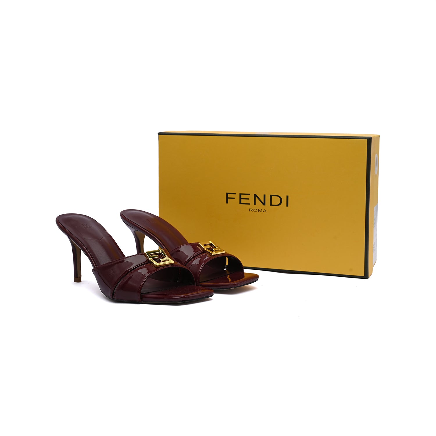 FENDI FFold mules for Fine leathers Woman 5886 Burgundy - 4
