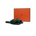 Hermes Giulia Sandal In Suede Goatskin And Calfskin With Iconic Palladium-Plated Kelly Buckle Woman H9-25 Green - 4