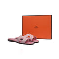 Hermes Leather Oran Flat Slide Sandals Woman H38-30 Pink - 4