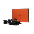 Hermes Gigi 50 Sandals Suede Goatskin Sands Woman 778 Black - 4