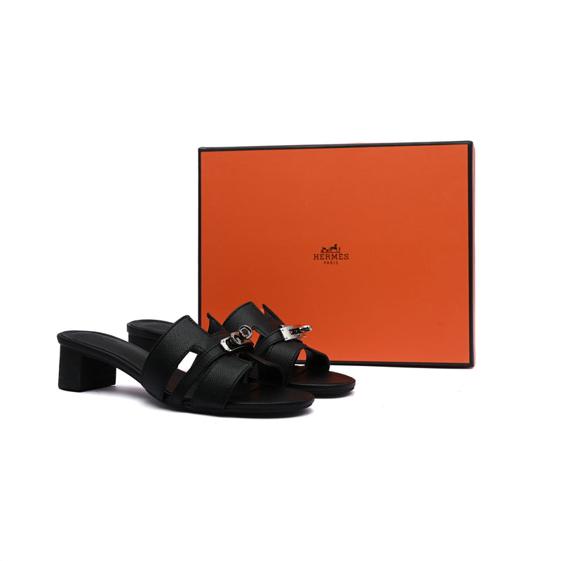 Hermes Gigi 50 Sandals Suede Goatskin Sands Woman 778 Black - 4