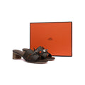 Hermes Gigi 50 Sandals Suede Goatskin Sands Woman 778 Khaki - 4