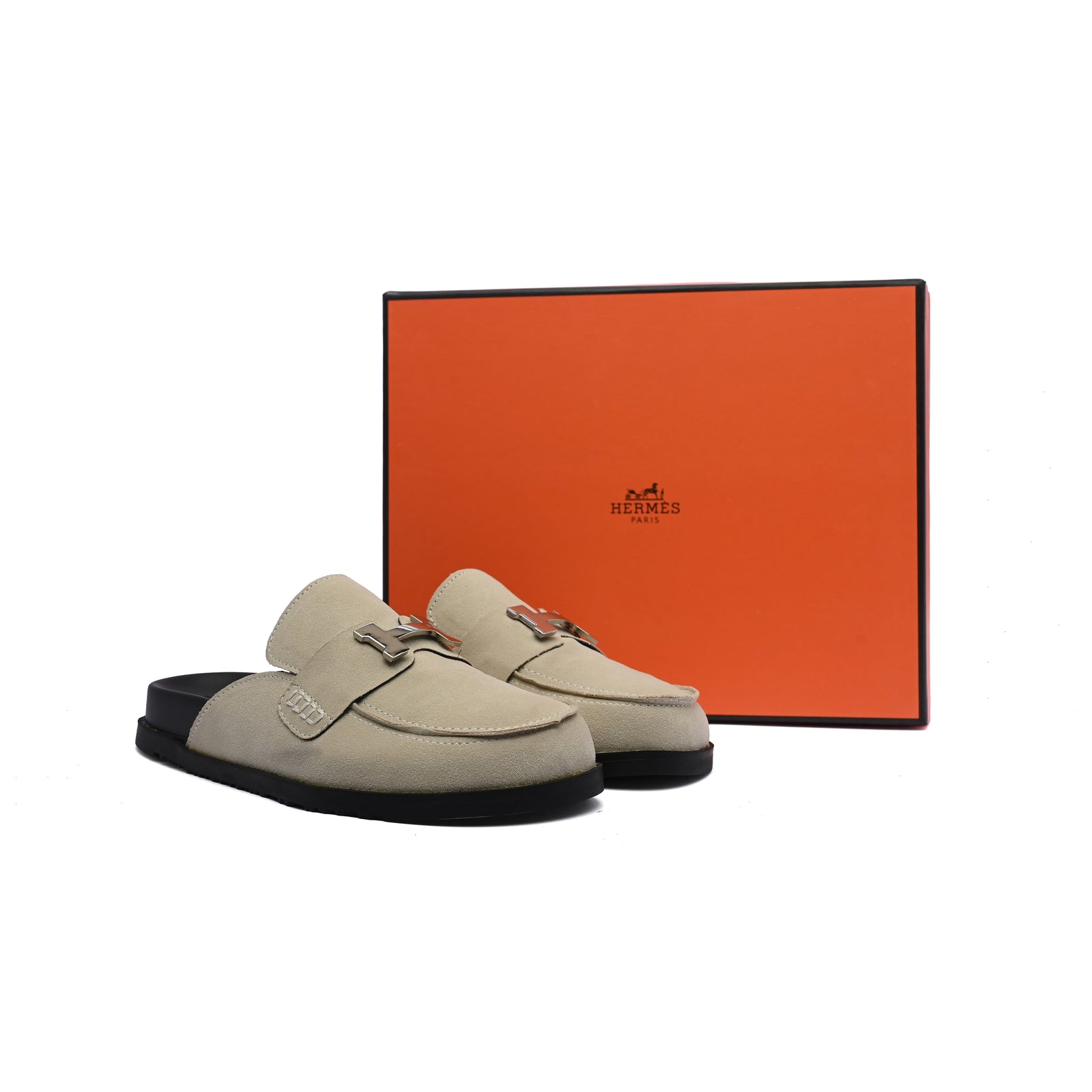 Hermes Lota Designer Casual Loafers For Slip On Flat Woman 860-3 Beige - 4