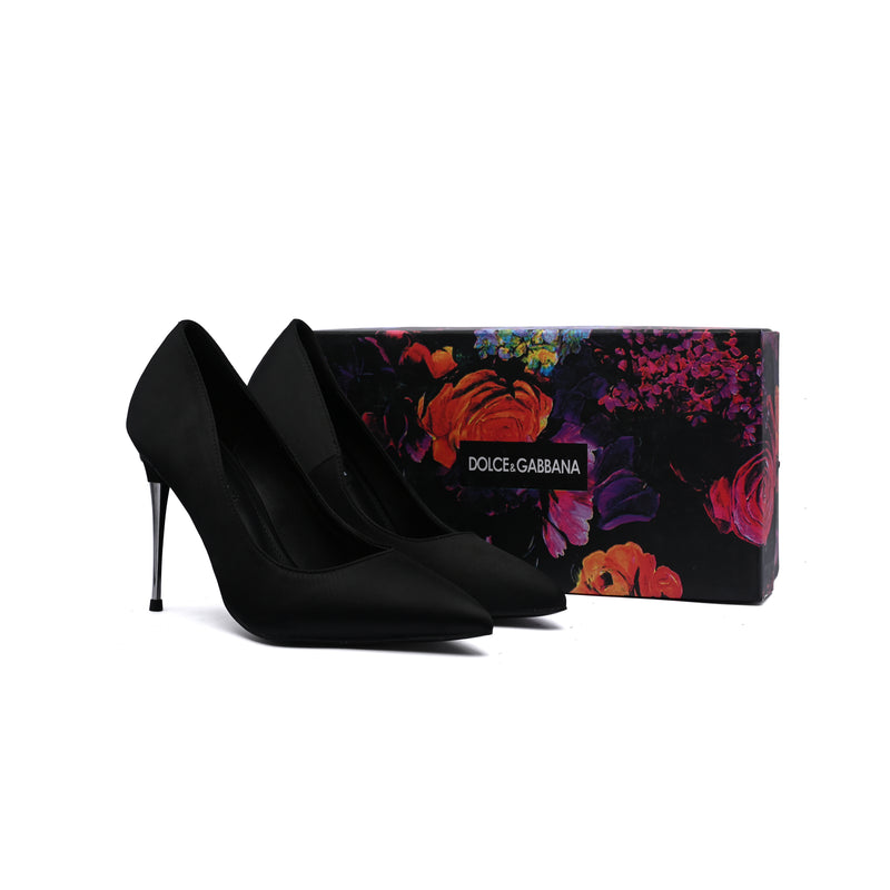 Dolce & Gabbana Pointed Leather Pumps Heels Woman DG-210 Black - 4