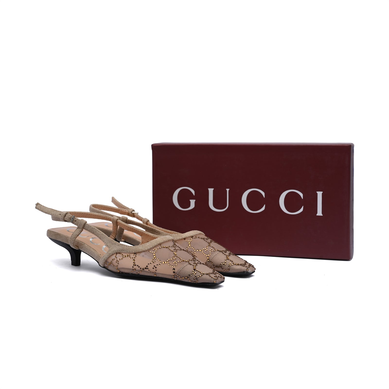 Gucci Luxury Slingback Sandals Mongoram Woman 1086 Beige - 5