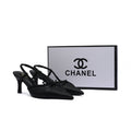 Chanel Luxury Leather Slides Designer High Heels Sandals Woman 7425 Black - 4