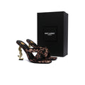 Saint Laurent Opyum Satin Mules With distinctive heels Woman 1259 Brown - 4