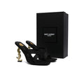Saint Laurent Opyum Satin Mules With distinctive heels Woman 1259 Black - 4