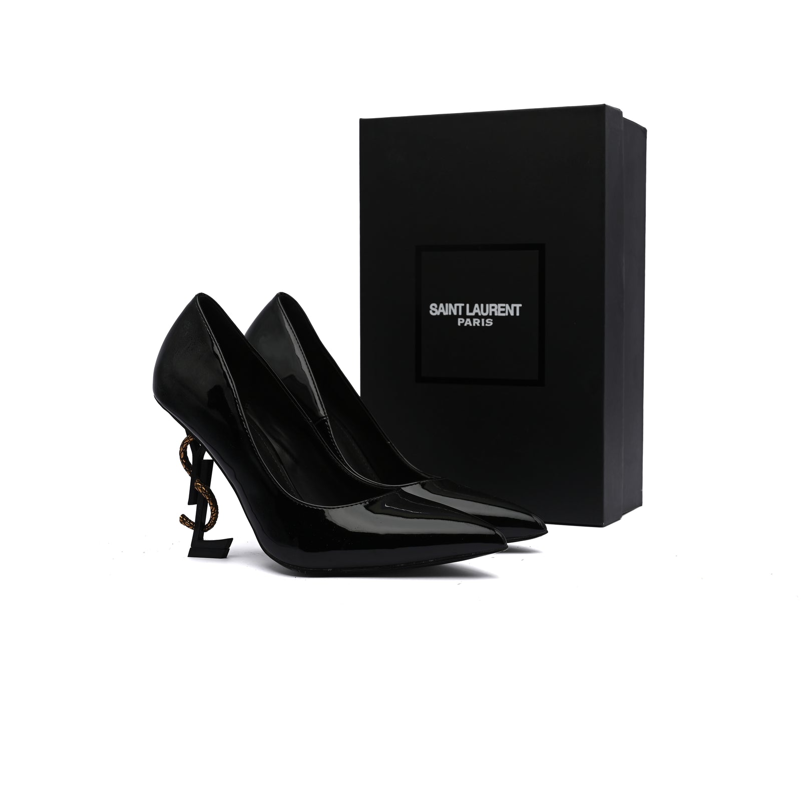 Saint Laurent Patent Leather Pointed Toe Opyum With distinctive heels Woman 6288-1 Black - 4