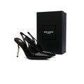 Saint Laurent Patent Calfskin Opyum Mules With distinctive heels Slingback Pump Woman 2601-1 Black - 3